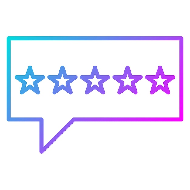 El icono vectorial de 5 estrellas se puede utilizar para el conjunto de iconos de comentarios del cliente