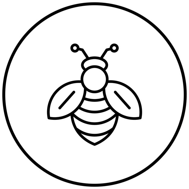 El icono vectorial de la abeja de miel se puede usar para el conjunto de iconos del Carnaval