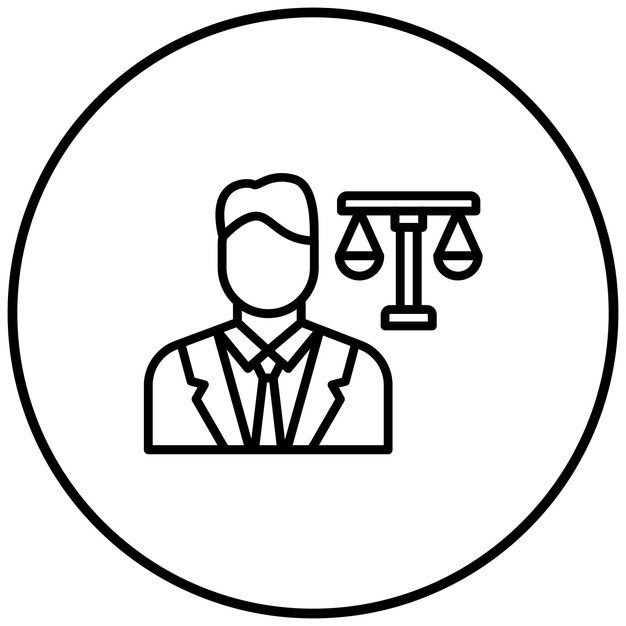 El icono vectorial del abogado se puede usar para el conjunto de iconos de diversidad