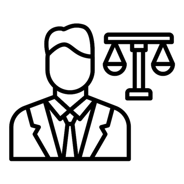 El icono vectorial del abogado se puede usar para el conjunto de iconos de diversidad