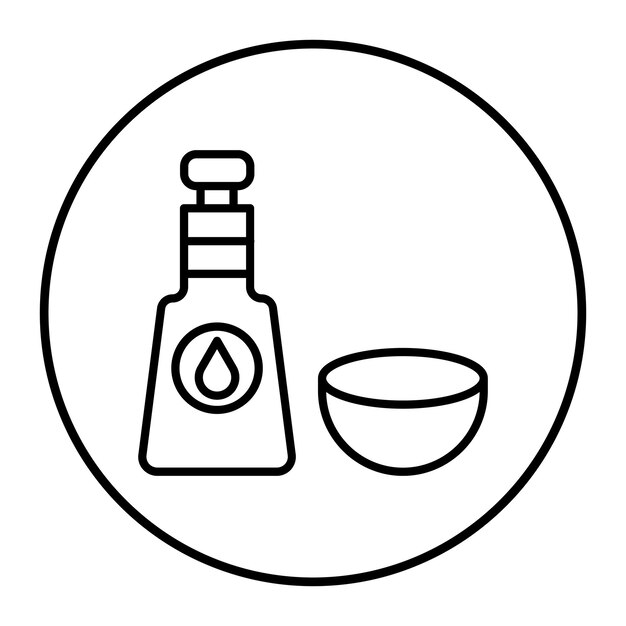 El icono vectorial del aceite de coco se puede usar para el conjunto de iconos del spa
