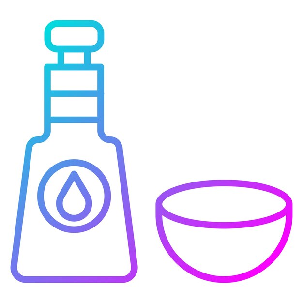 El icono vectorial del aceite de coco se puede usar para el conjunto de iconos del spa