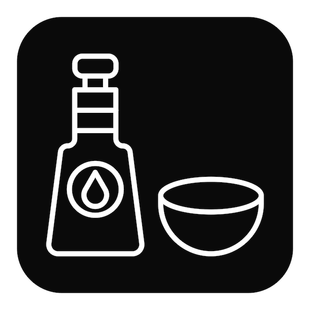 El icono vectorial del aceite de coco se puede usar para el conjunto de iconos del spa