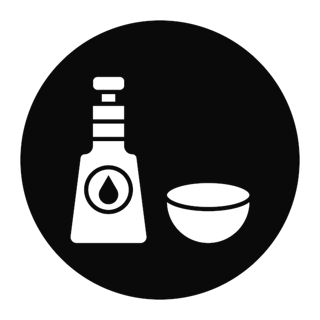El icono vectorial del aceite de coco se puede usar para el conjunto de iconos del spa