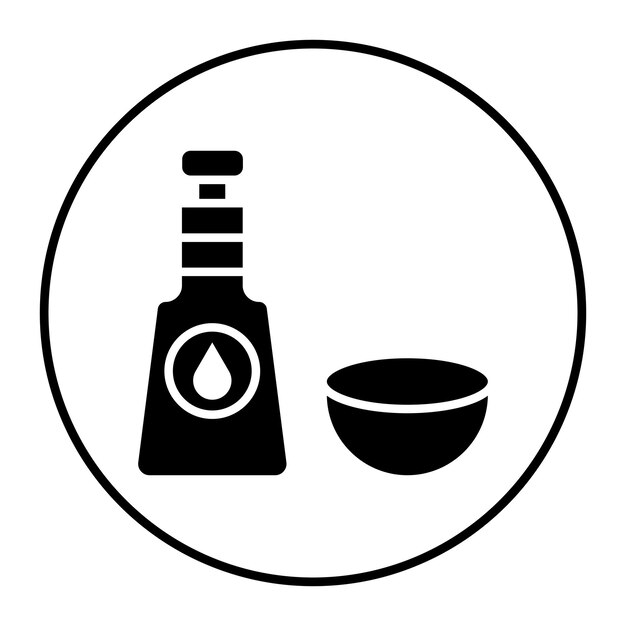 El icono vectorial del aceite de coco se puede usar para el conjunto de iconos del spa