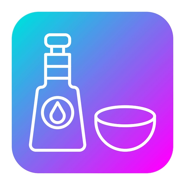 El icono vectorial del aceite de coco se puede usar para el conjunto de iconos del spa