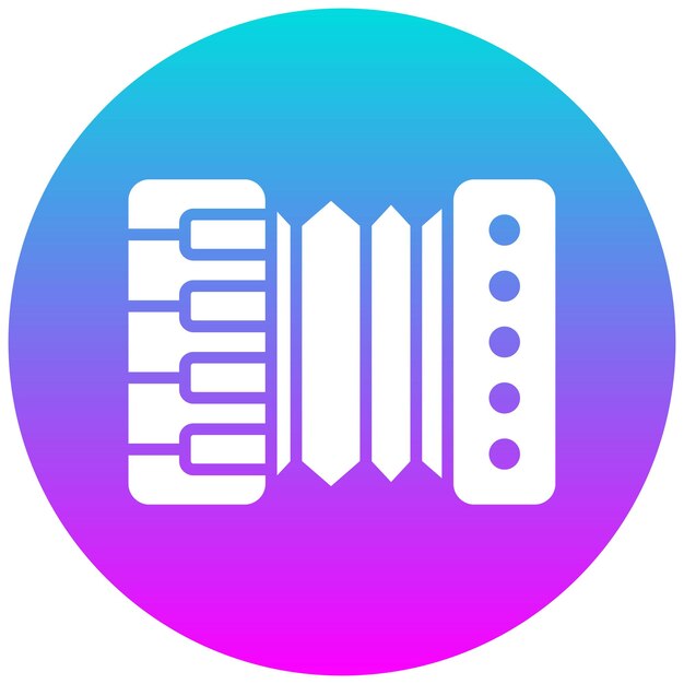 El icono vectorial del acordeón se puede usar para el iconset de Festa Junina