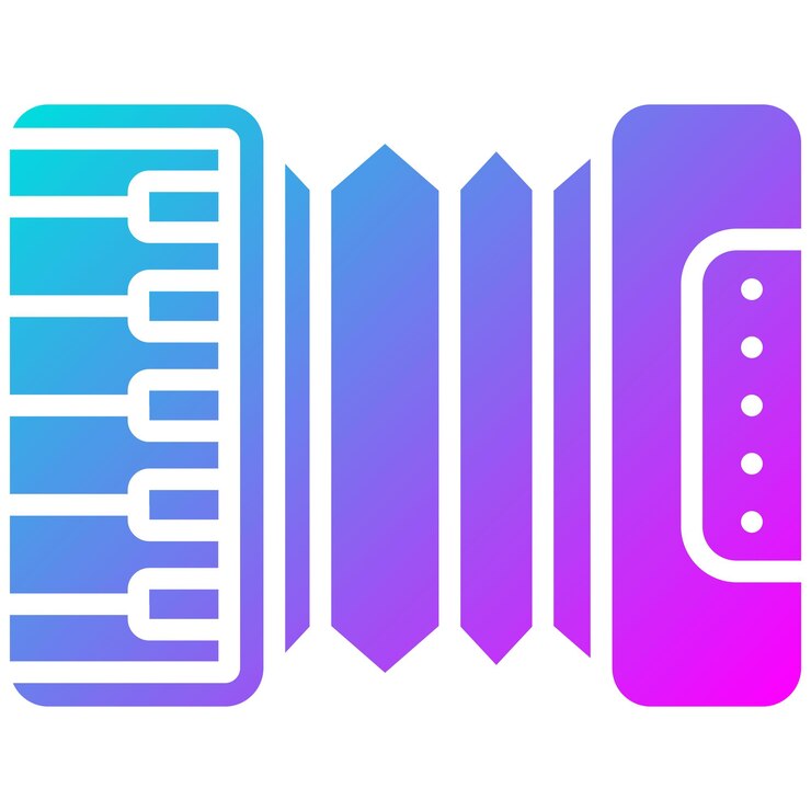 Vector el icono vectorial del acordeón se puede usar para el iconset del oktoberfest
