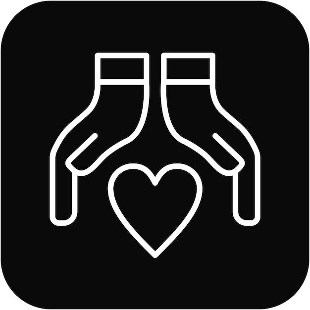 El icono vectorial de actos de tipo puede usarse para el conjunto de iconos de caridad