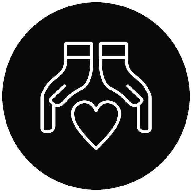 El icono vectorial de actos de tipo puede usarse para el conjunto de iconos de caridad