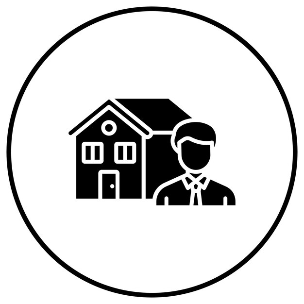 El icono vectorial del administrador de propiedades se puede utilizar para el conjunto de iconos de bienes raíces