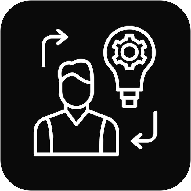 El icono vectorial del administrador del proyecto se puede utilizar para el conjunto de iconos de evaluación del proyecto