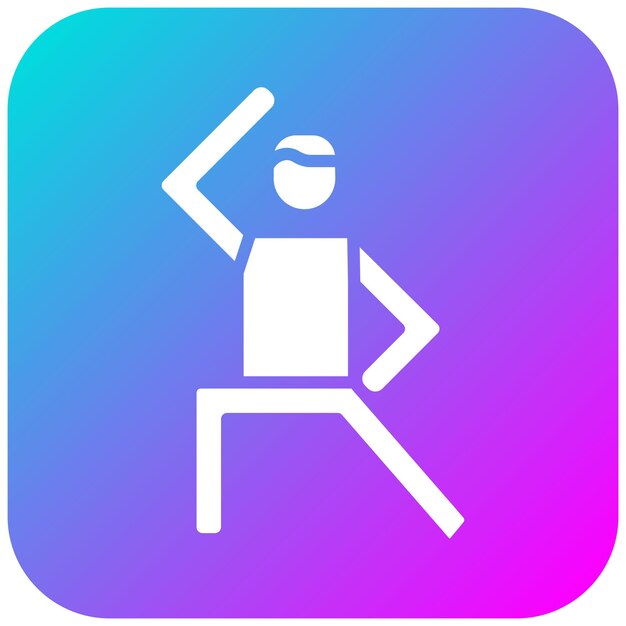 El icono vectorial de aeróbica de pie se puede usar para el conjunto de iconos de aptitud física