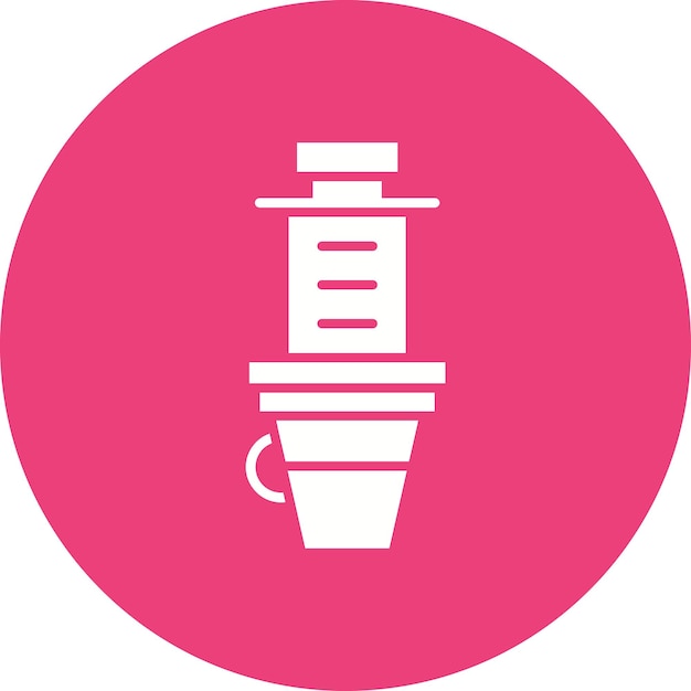 El icono vectorial de Aeropress se puede usar para el conjunto de iconos de Coffee Shop