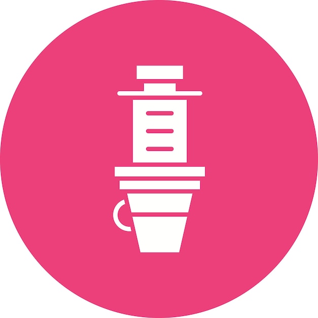 Vector el icono vectorial de aeropress se puede usar para el conjunto de iconos de coffee shop