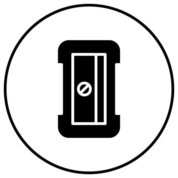 El icono vectorial del afilador de lápiz se puede utilizar para el conjunto de iconos de papelería de la oficina