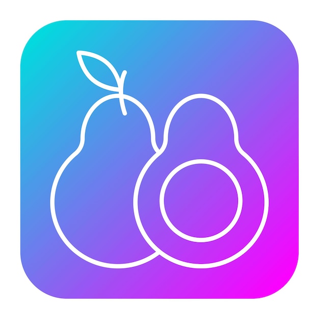 El icono vectorial de aguacate se puede utilizar para el conjunto de iconos de frutas y verduras