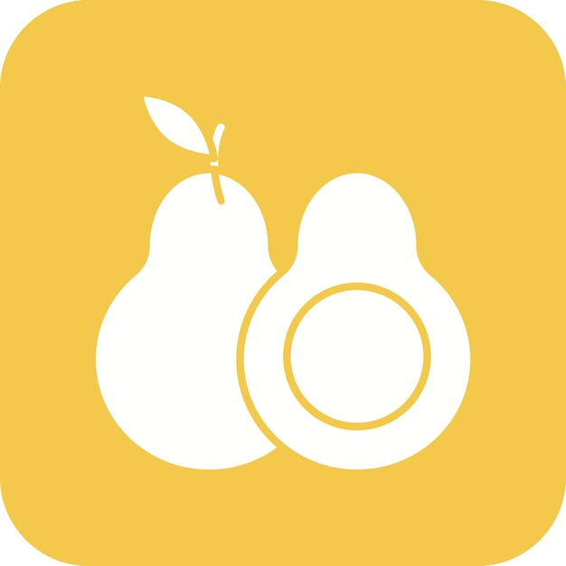 El icono vectorial de aguacate se puede utilizar para el conjunto de iconos de frutas y verduras