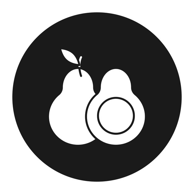 El icono vectorial de aguacate se puede utilizar para el conjunto de iconos de frutas y verduras