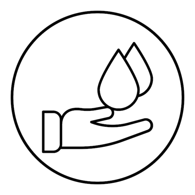 El icono vectorial de ahorro de agua se puede utilizar para el conjunto de iconos de energía sostenible