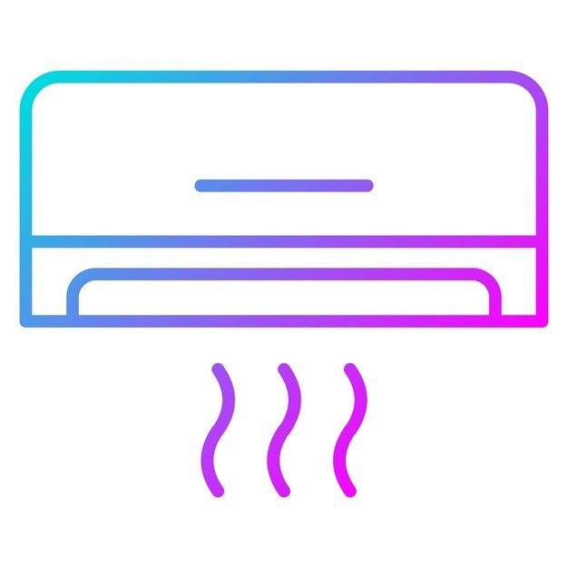 El icono vectorial del aire acondicionado se puede utilizar para el conjunto de iconos de comodidad