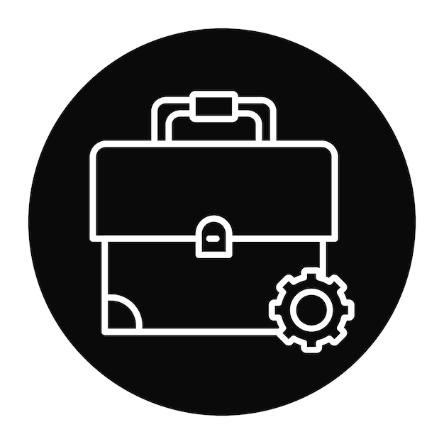 El icono vectorial de ajustes de maletín se puede usar para el conjunto de iconos de documentos y archivos