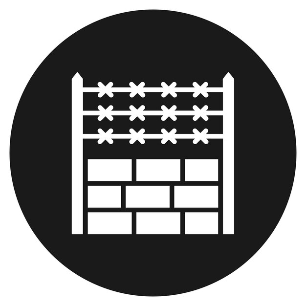 El icono vectorial de alambre de valla se puede usar para el conjunto de iconos de Crimen y Ley