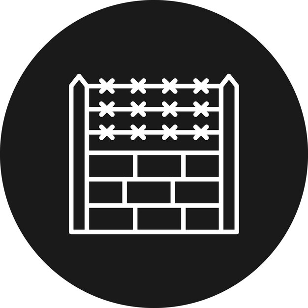 El icono vectorial de alambre de valla se puede usar para el conjunto de iconos de Crimen y Ley