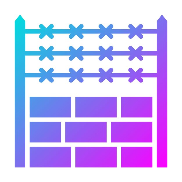 El icono vectorial de alambre de valla se puede usar para el conjunto de iconos de Crimen y Ley