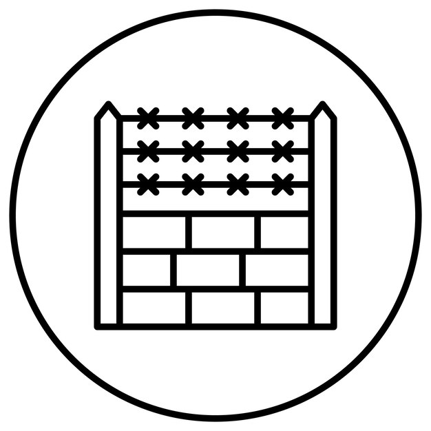 El icono vectorial de alambre de valla se puede usar para el conjunto de iconos de Crimen y Ley