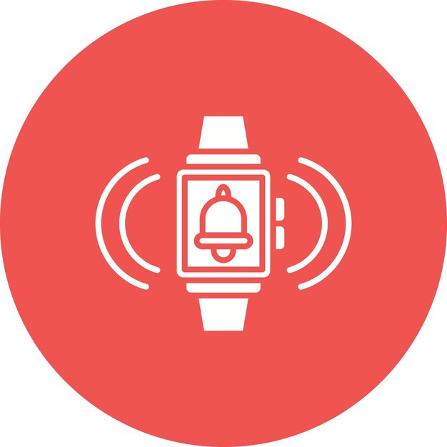 El icono vectorial de la alarma del reloj inteligente se puede utilizar para configurar el icono de la hora y la fecha