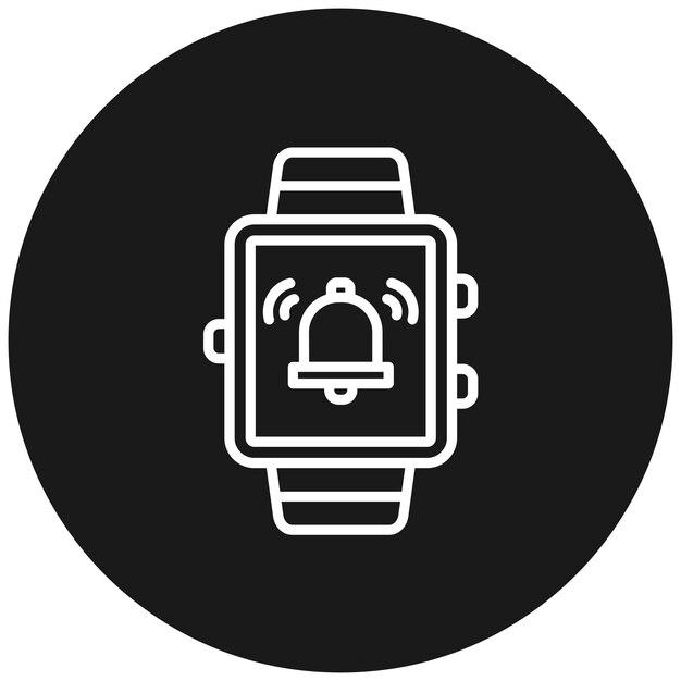 El icono vectorial de la alarma del reloj inteligente se puede utilizar para configurar el icono de la hora y la fecha