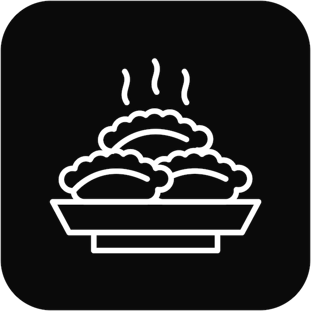 El icono vectorial de las albóndigas se puede usar para el conjunto de iconos de World Cuisine