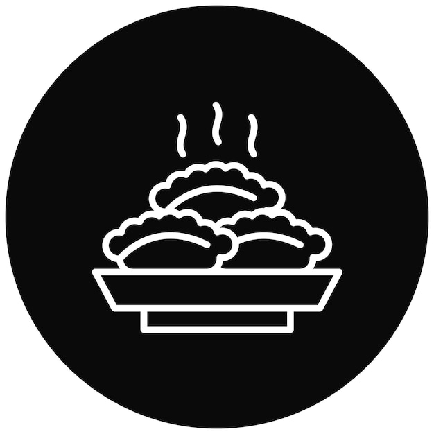 El icono vectorial de las albóndigas se puede usar para el conjunto de iconos de World Cuisine