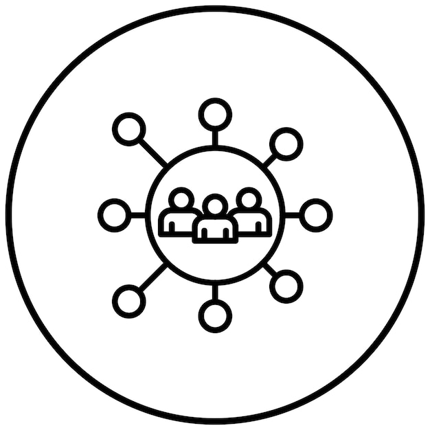 El icono vectorial de alcance comunitario se puede usar para el conjunto de iconos de caridad