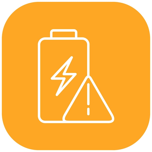 El icono vectorial de alerta de batería se puede utilizar para el conjunto de iconos de batería y energía