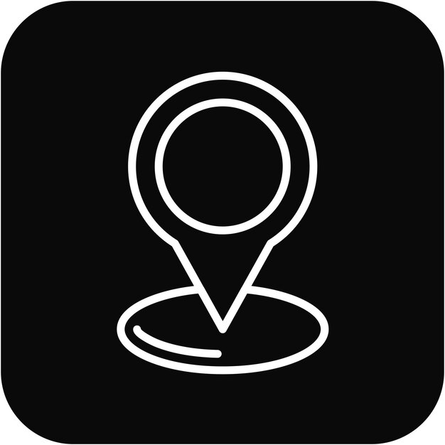 El icono vectorial de los alfileres de ubicación se puede utilizar para el conjunto de iconos de senderismo