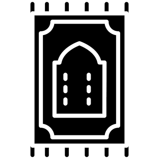 El icono vectorial de la alfombra de oración se puede usar para el conjunto de iconos de la peregrinación de Hajj