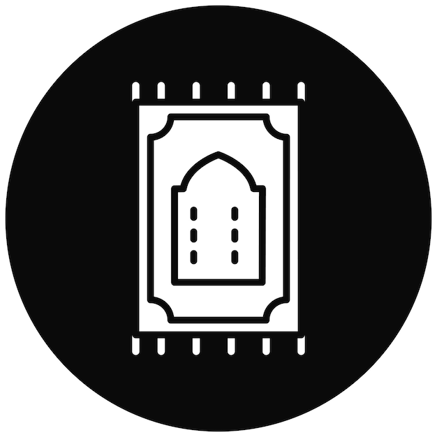 El icono vectorial de la alfombra de oración se puede usar para el conjunto de iconos de la peregrinación de Hajj