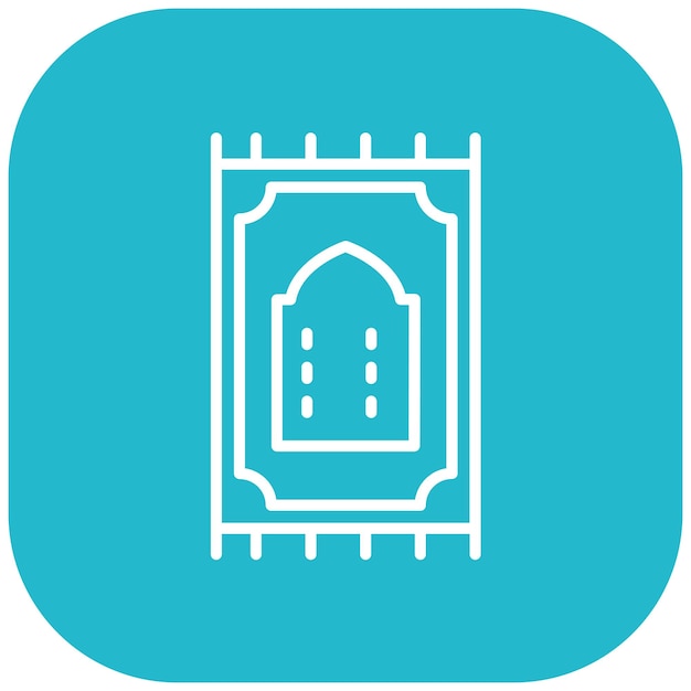 El icono vectorial de la alfombra de oración se puede usar para el conjunto de iconos de la peregrinación de Hajj