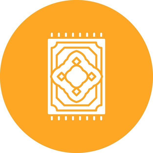 El icono vectorial de la alfombra de oración se puede usar para el conjunto de iconos de Ramadán