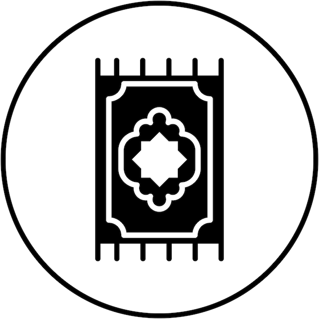 El icono vectorial de la alfombra de oración se puede usar para el conjunto de iconos de Ramadán