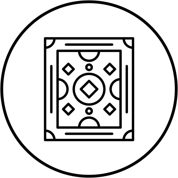 El icono vectorial de la alfombra se puede utilizar para el conjunto de iconos de artículos para el hogar