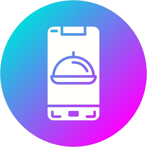 El icono vectorial de alimentos móviles se puede utilizar para el conjunto de iconos de aplicaciones móviles