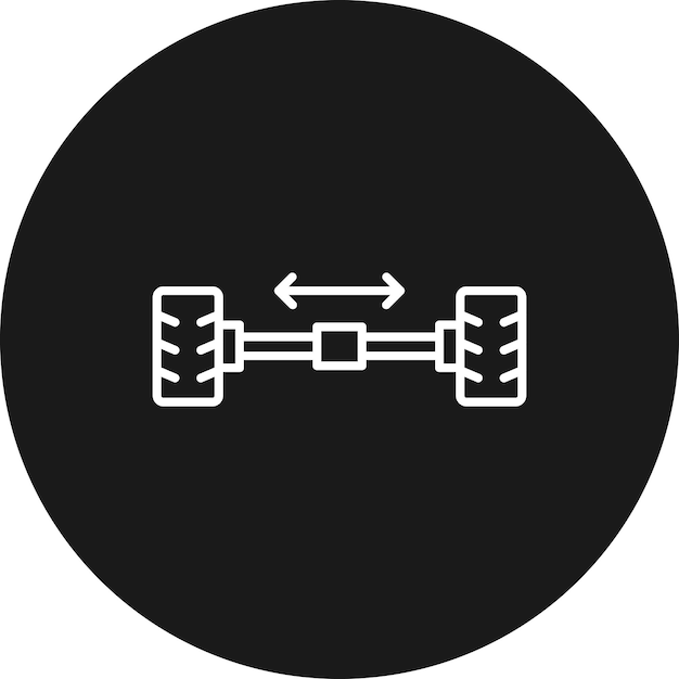 El icono vectorial de alineación de ruedas se puede utilizar para el conjunto de iconos de reparación de automóviles