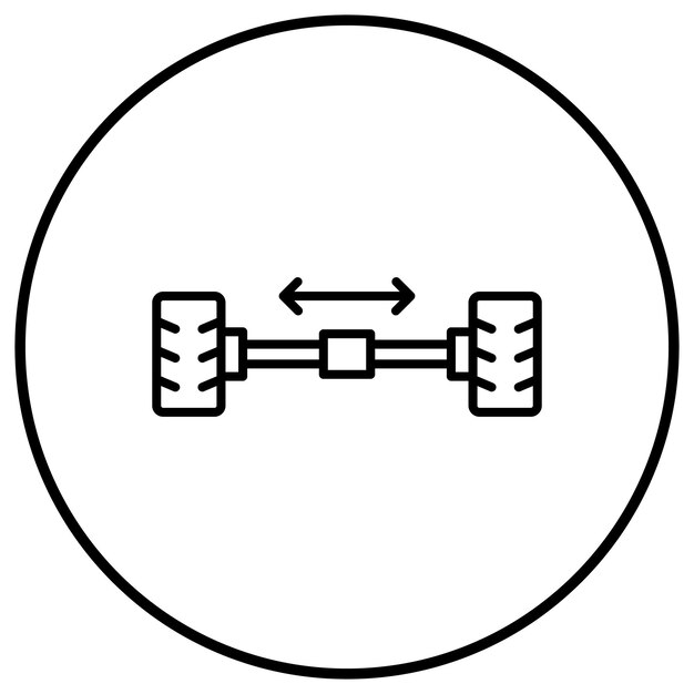 El icono vectorial de alineación de ruedas se puede utilizar para el conjunto de iconos de reparación de automóviles