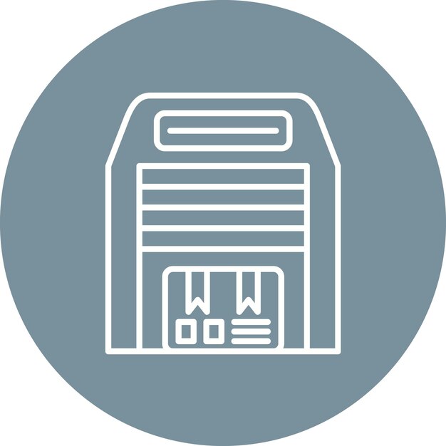 El icono vectorial del almacén se puede utilizar para el conjunto de iconos de entrega y logística