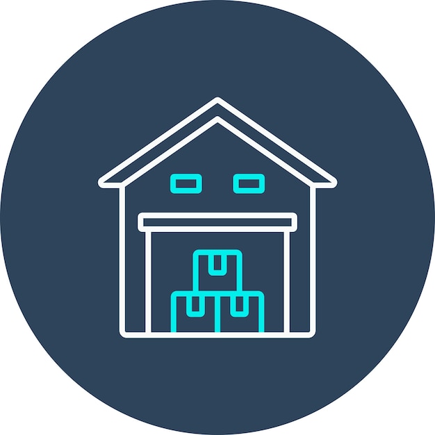 El icono vectorial del almacén se puede utilizar para el conjunto de iconos de entrega y logística