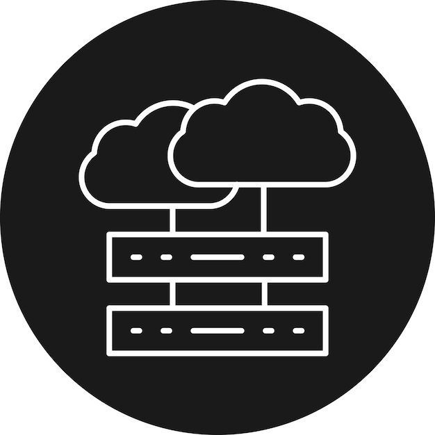 El icono vectorial de almacenamiento en la nube se puede utilizar para el conjunto de iconos de fotografía