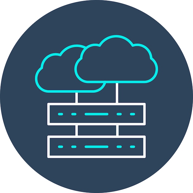 El icono vectorial de almacenamiento en la nube se puede utilizar para el conjunto de iconos de fotografía